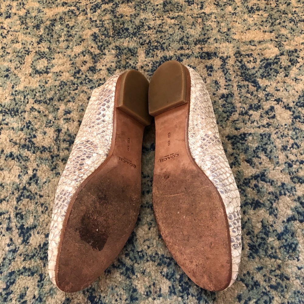 Coach Silver And White Python Slip Ons - image 2